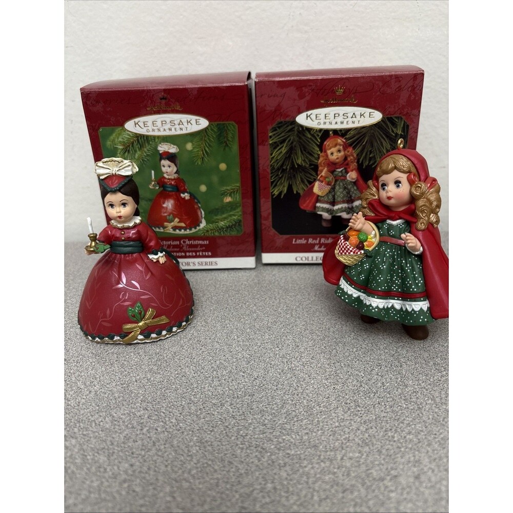 Hallmark Keepsake Madame Alexander Ornaments, Victorian Xmas And Red Riding Hood